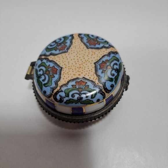 Cloisonne Enamel Collectible Medicine Pill Box Container Multi Colored - Picture 15 of 16